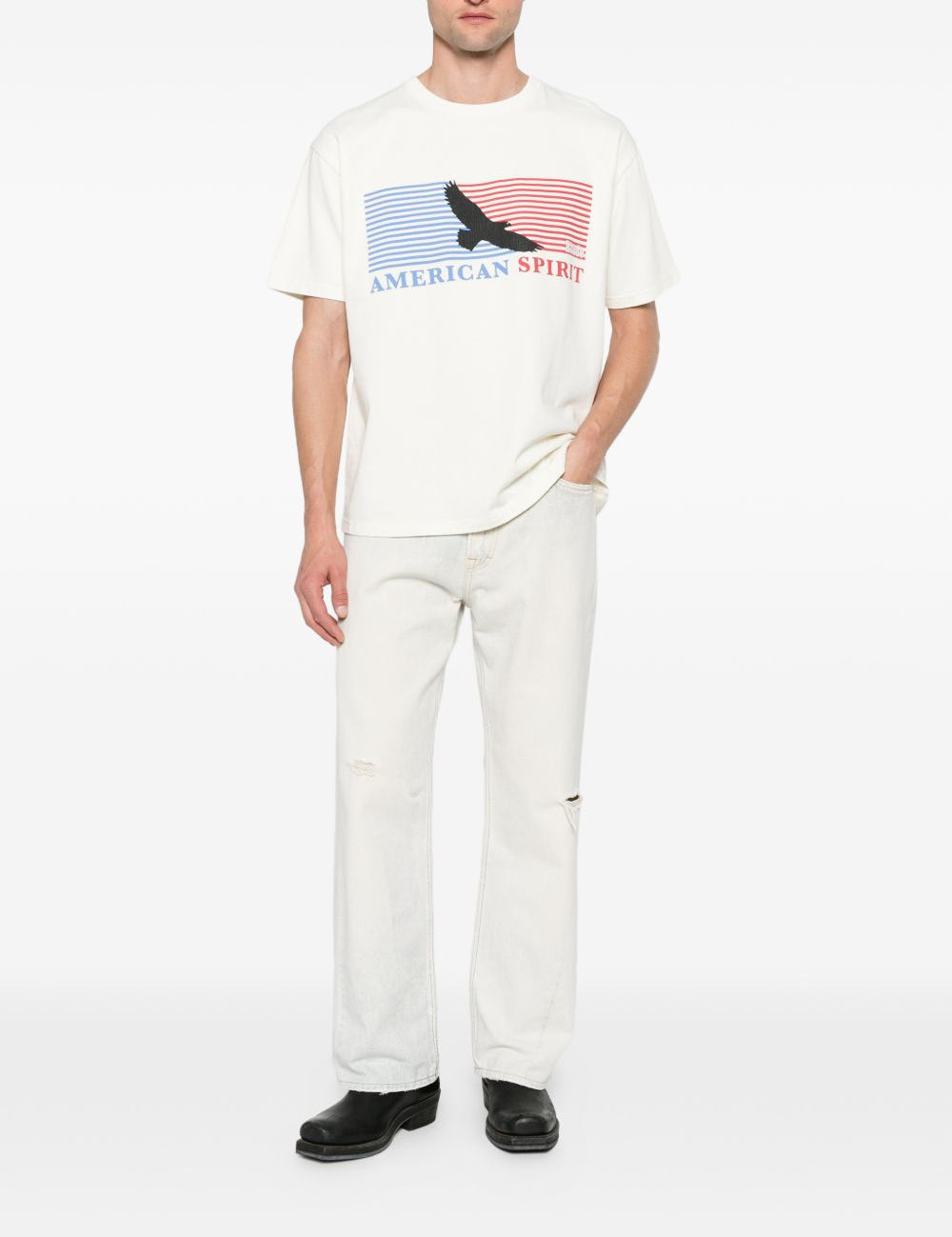 T-shirt con stampa grafica in bianco Rhude  - uomo 
