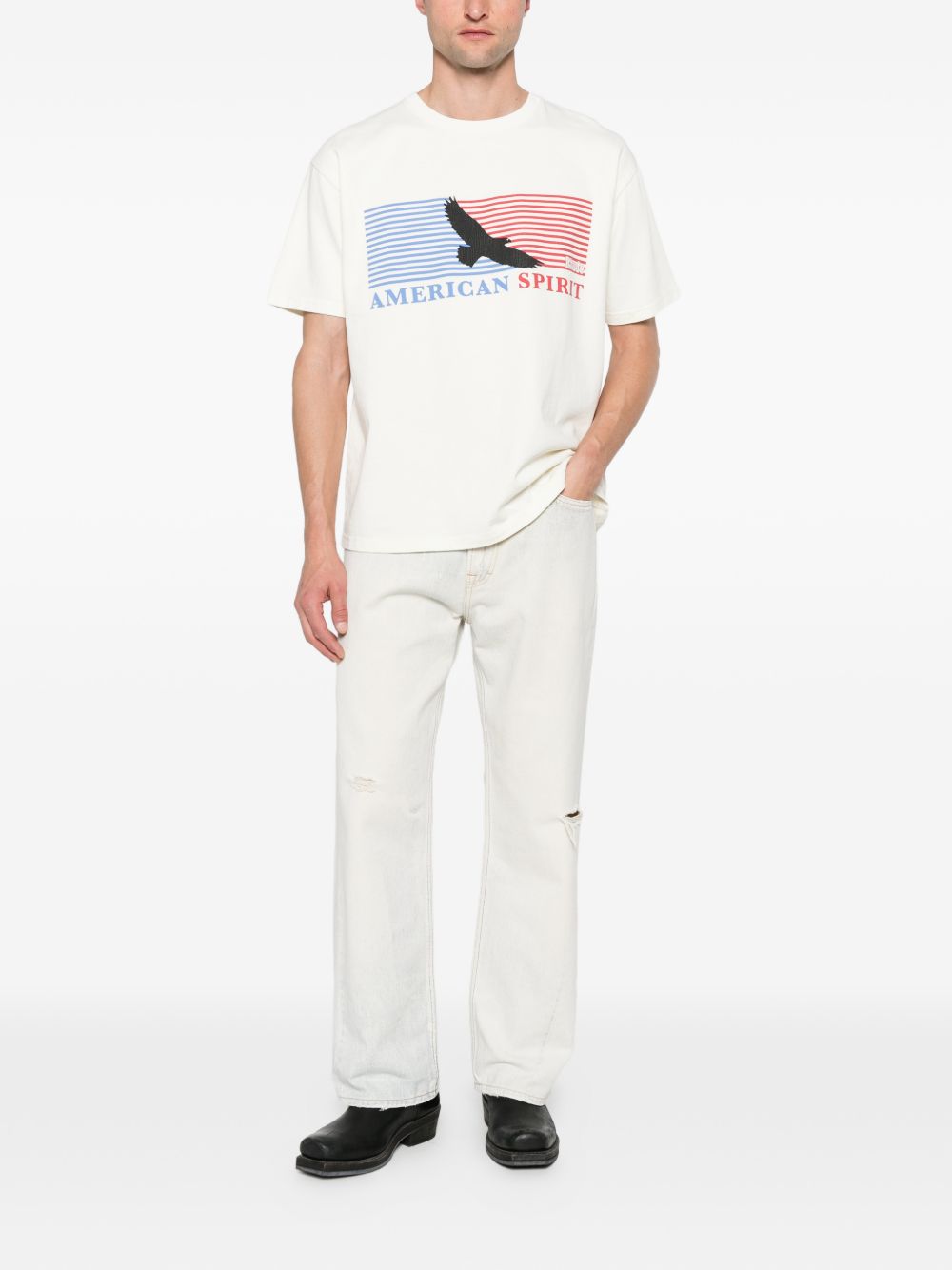 T-shirt con stampa grafica in bianco Rhude  - uomo 