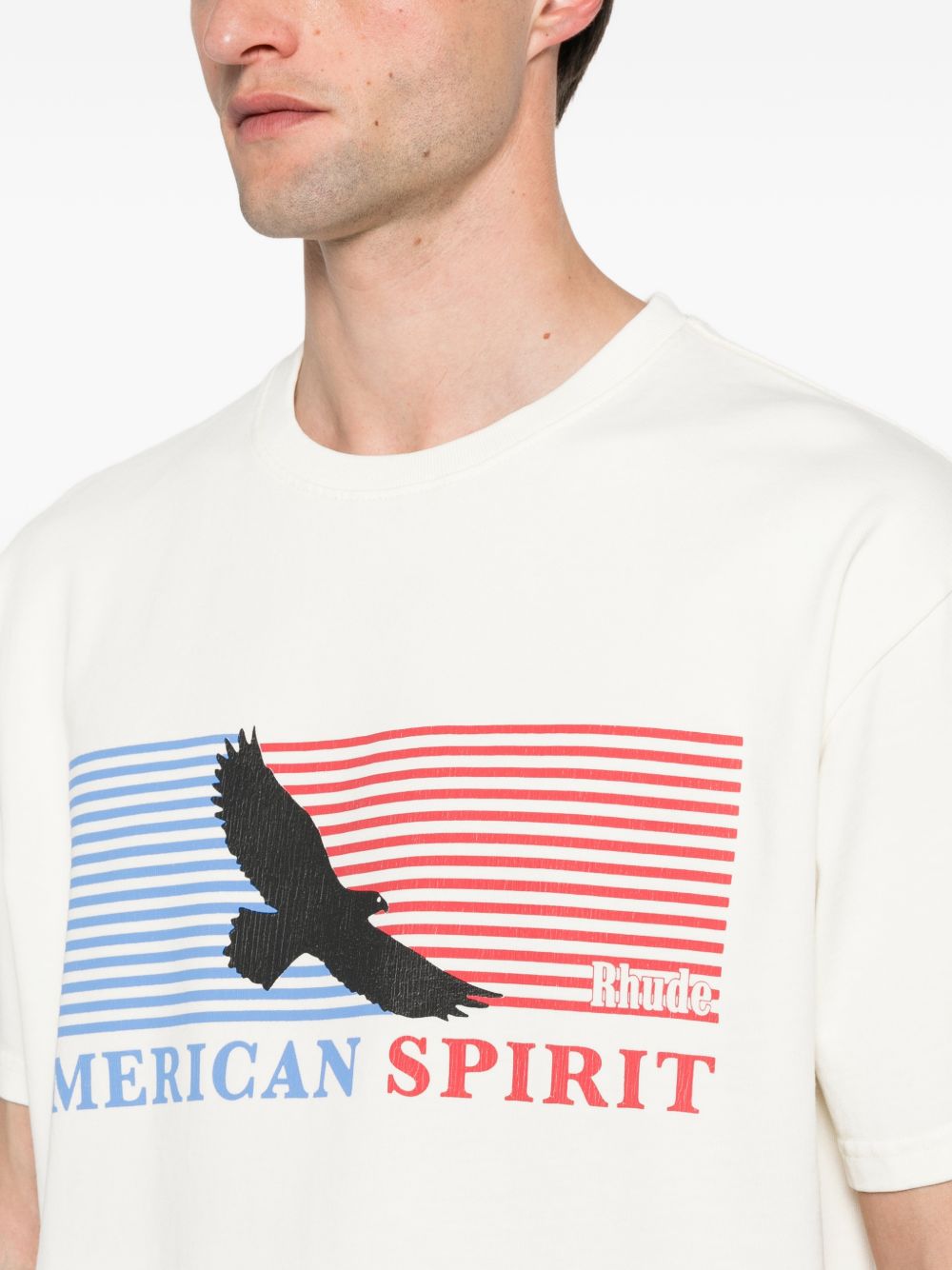 T-shirt con stampa grafica in bianco Rhude  - uomo 