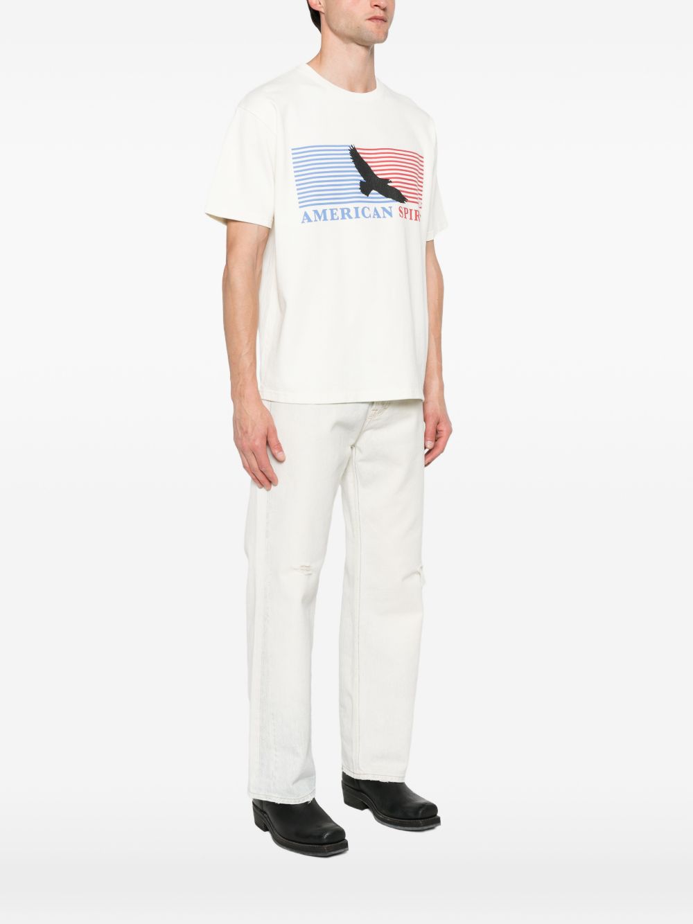 T-shirt con stampa grafica in bianco Rhude  - uomo 