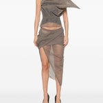 Top bustier in tulle claudia in grigio Rick owens - donna 