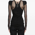 Top corto trasparente in nero Rick owens - donna 