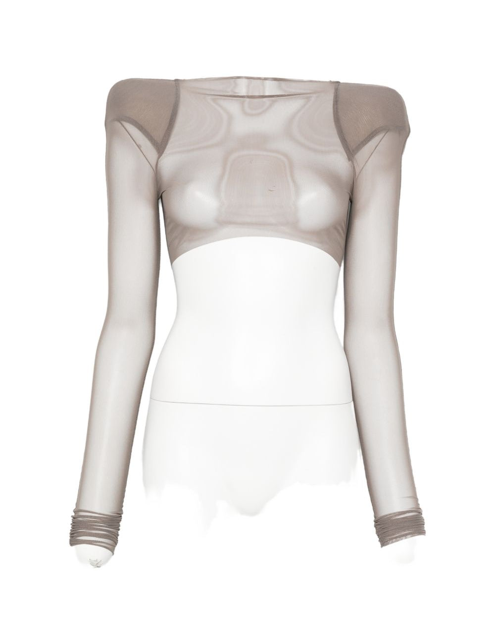 Top trasparente con spalle strutturate in grigio Rick owens - donna 