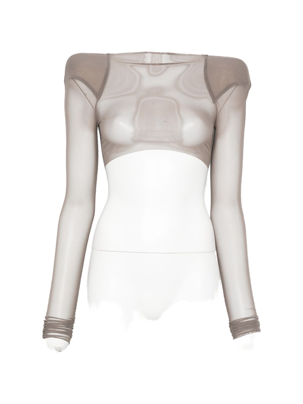 Top trasparente con spalle strutturate in grigio Rick owens - donna 