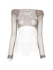 Rick Owens transparent top with structured shoulders in grey - women's