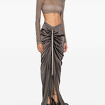 Top trasparente con spalle strutturate in grigio Rick owens - donna 