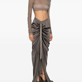 Top trasparente con spalle strutturate in grigio Rick owens - donna 