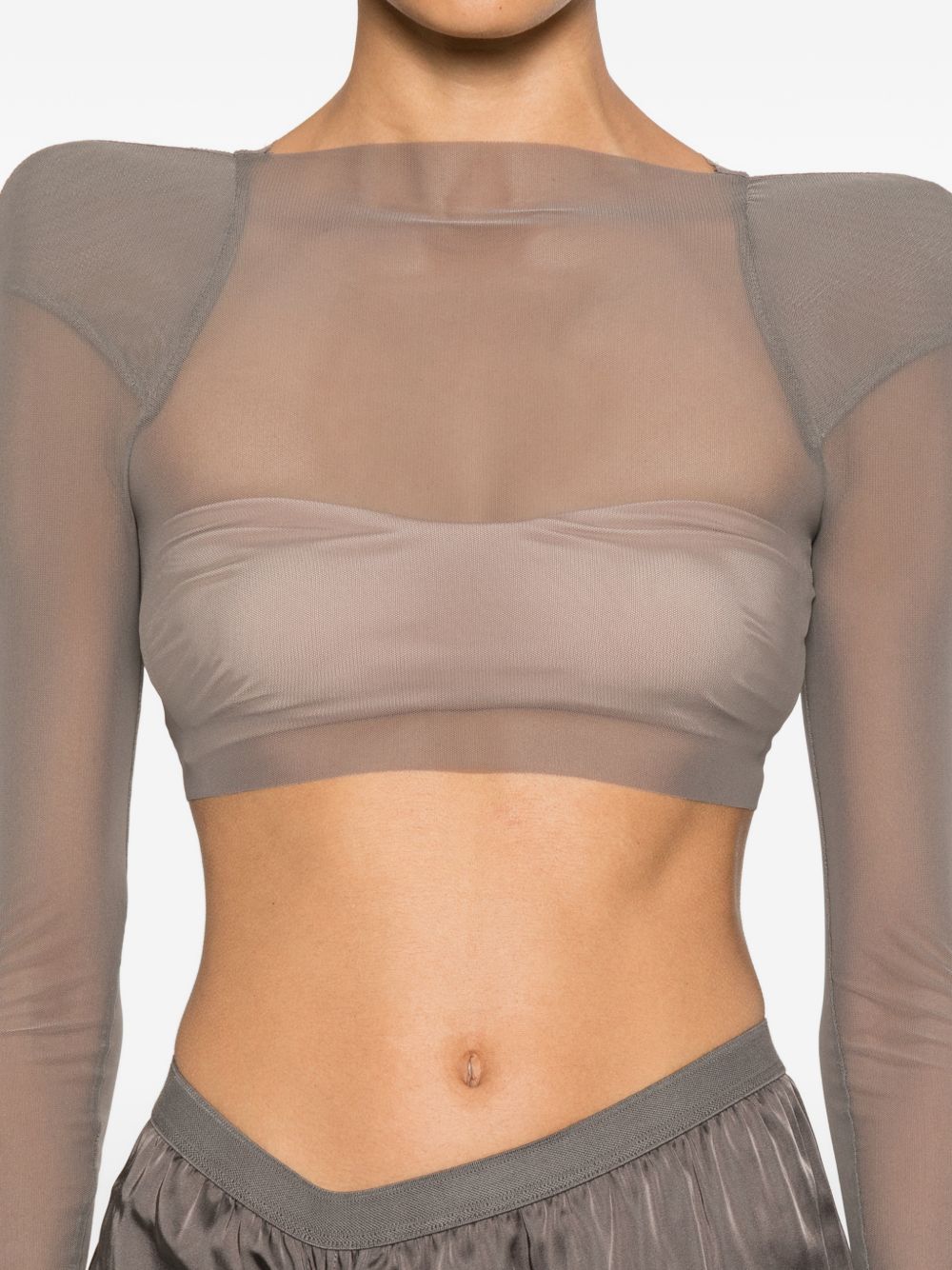 Top trasparente con spalle strutturate in grigio Rick owens - donna 