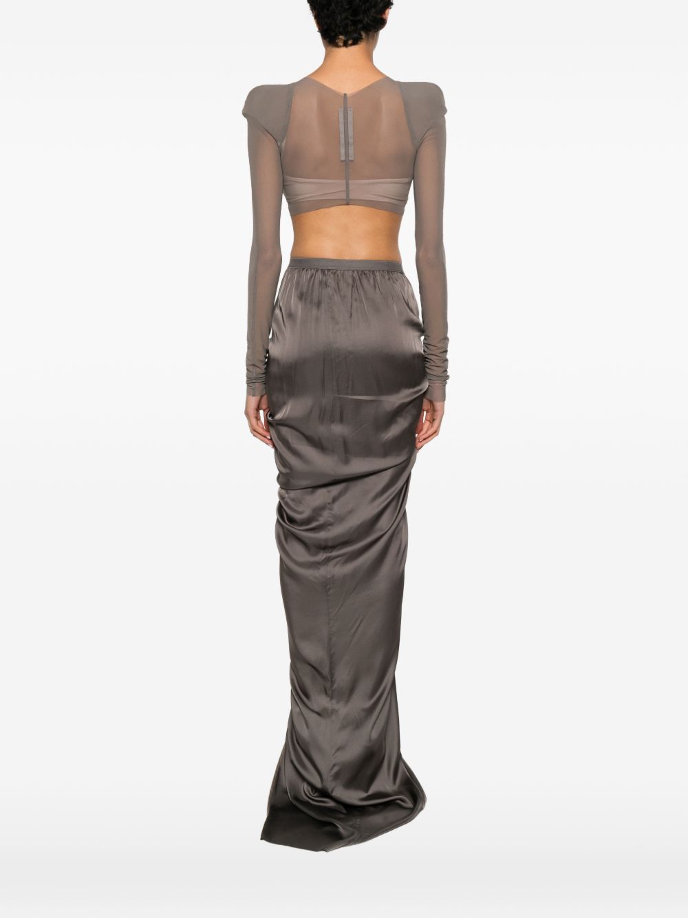 Top trasparente con spalle strutturate in grigio Rick owens - donna 