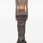 Top trasparente con spalle strutturate in grigio Rick owens - donna 
