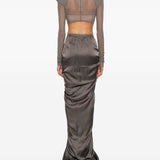 Top trasparente con spalle strutturate in grigio Rick owens - donna 