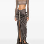 Top trasparente con spalle strutturate in grigio Rick owens - donna 
