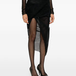 Gonna asimmetrica con design semi-trasparente in nero Rick owens - donna 