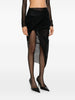 Rick Owens black semi-sheer asymmetric skirt - women