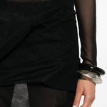 Gonna asimmetrica con design semi-trasparente in nero Rick owens - donna 