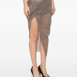 GONNA MIDI DRAPEGGIATA in grigio Rick owens - donna 