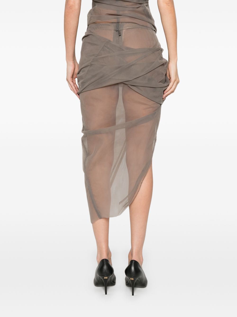 GONNA MIDI DRAPEGGIATA in grigio Rick owens - donna 