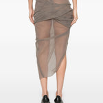 GONNA MIDI DRAPEGGIATA in grigio Rick owens - donna 