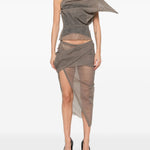 GONNA MIDI DRAPEGGIATA in grigio Rick owens - donna 