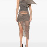 GONNA MIDI DRAPEGGIATA in grigio Rick owens - donna 