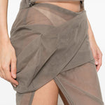 GONNA MIDI DRAPEGGIATA in grigio Rick owens - donna 