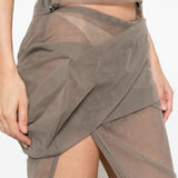 GONNA MIDI DRAPEGGIATA in grigio Rick owens - donna 