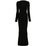 Abito maxi a maniche lunghe Temple in nero Rick owens - donna 