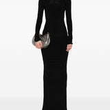 Abito maxi a maniche lunghe Temple in nero Rick owens - donna 