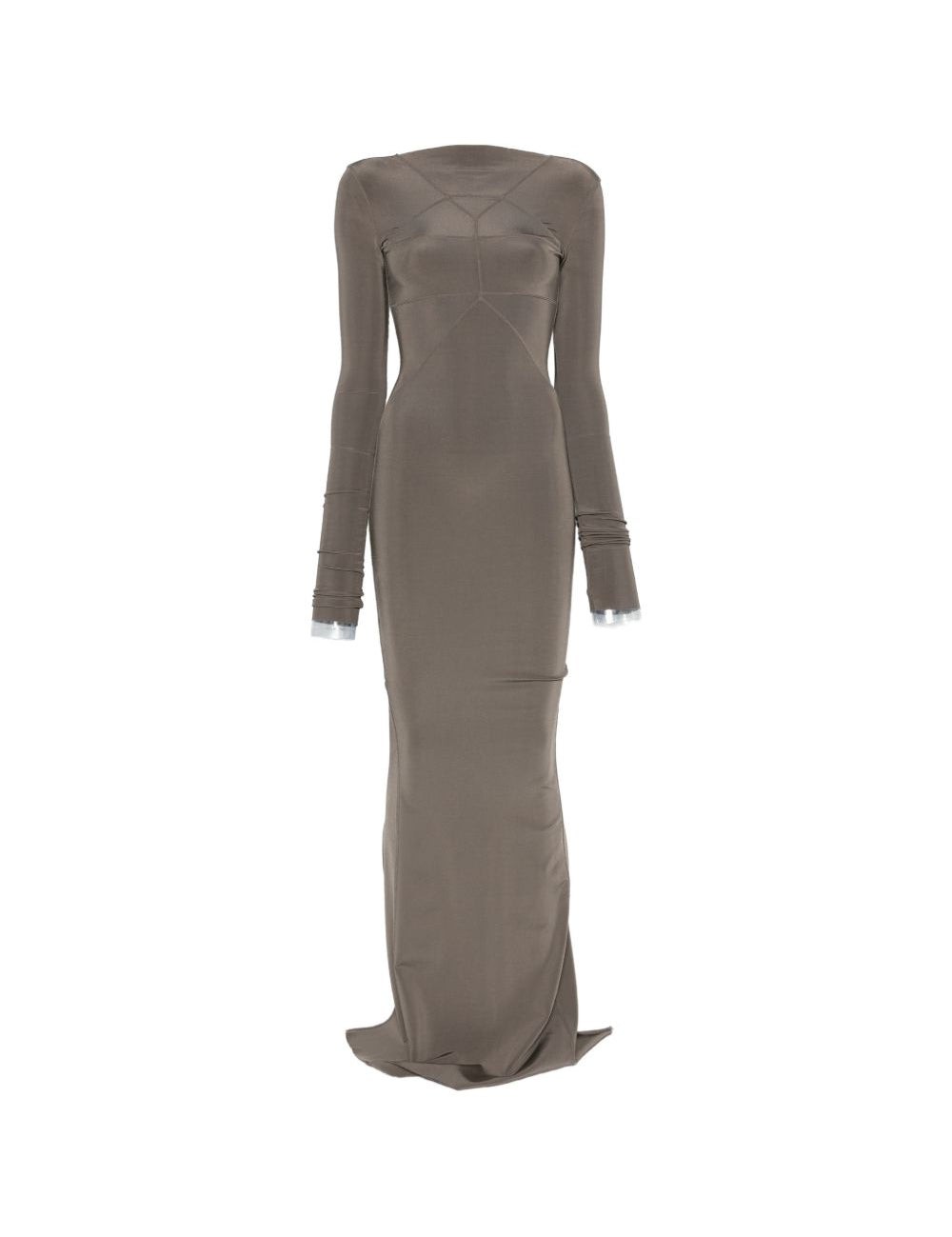 Abito lungo con cuciture in grigio Rick Owens - donna 