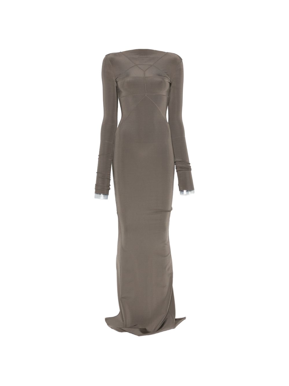 Abito lungo con cuciture in grigio Rick Owens - donna 
