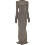 Abito lungo con cuciture in grigio Rick Owens - donna 