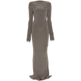 Abito lungo con cuciture in grigio Rick Owens - donna 