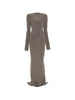 Abito lungo con cuciture in grigio Rick Owens - donna
