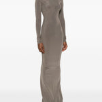 Abito lungo con cuciture in grigio Rick Owens - donna 