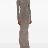 Abito lungo con cuciture in grigio Rick Owens - donna 