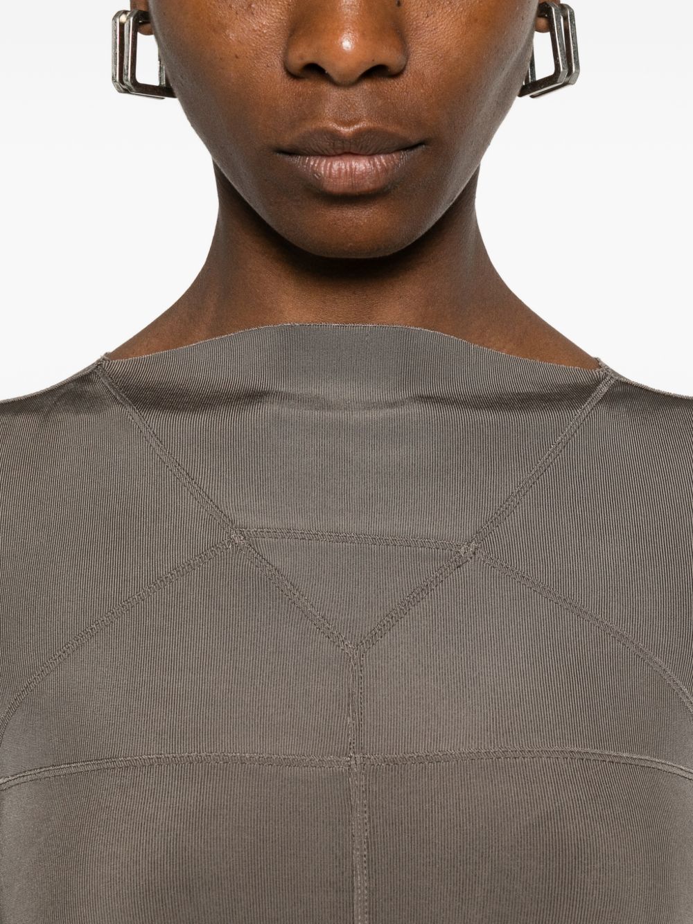 Abito lungo con cuciture in grigio Rick Owens - donna 