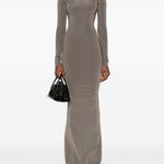 Abito lungo con cuciture in grigio Rick Owens - donna 