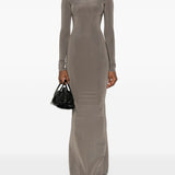 Abito lungo con cuciture in grigio Rick Owens - donna 
