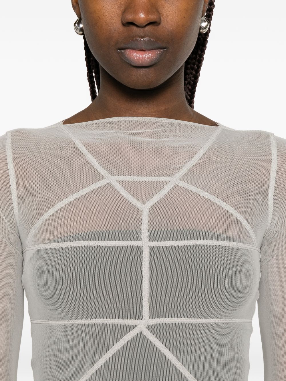 Abito maxi a pannelli temple in grigio Rick Owens - donna 
