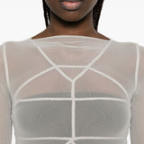 Abito maxi a pannelli temple in grigio Rick Owens - donna 