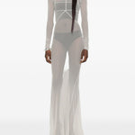 Abito maxi a pannelli temple in grigio Rick Owens - donna 