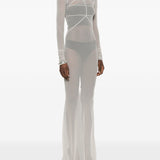 Abito maxi a pannelli temple in grigio Rick Owens - donna 