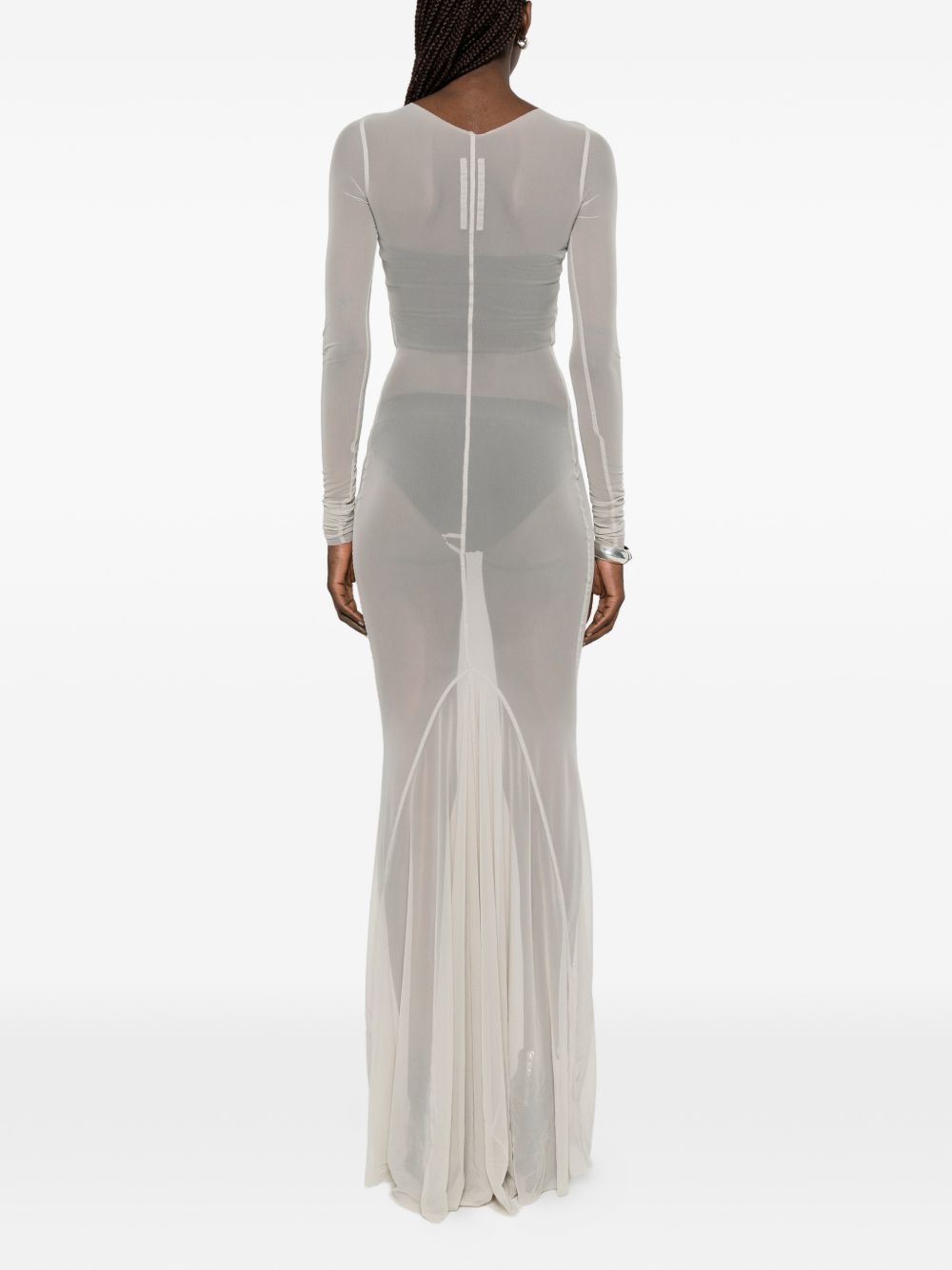 Abito maxi a pannelli temple in grigio Rick Owens - donna 