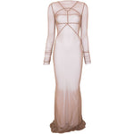 Abito maxi a pannelli temple in marrone Rick Owens - donna 
