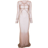 Abito maxi a pannelli temple in marrone Rick Owens - donna 
