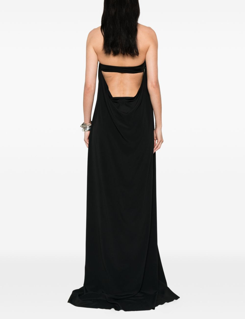 Abito maxi haltar in nero Rick Owens - donna 