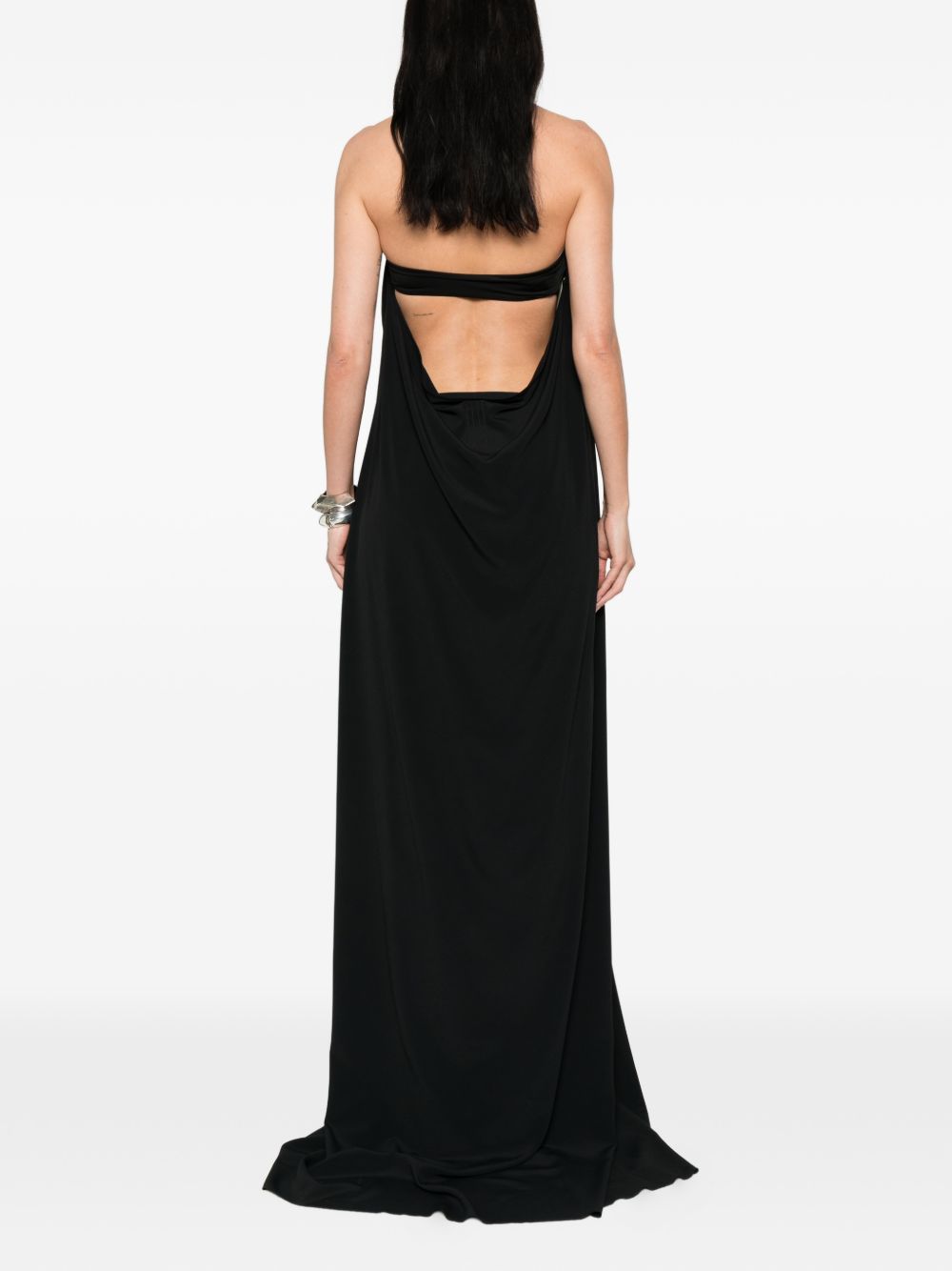 Abito maxi haltar in nero Rick Owens - donna 