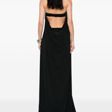 Abito maxi haltar in nero Rick Owens - donna 
