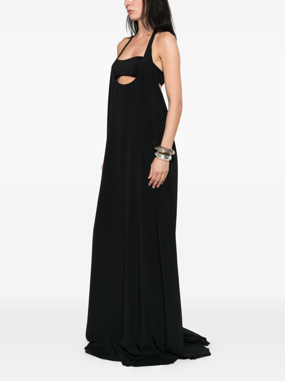 Abito maxi haltar in nero Rick Owens - donna 