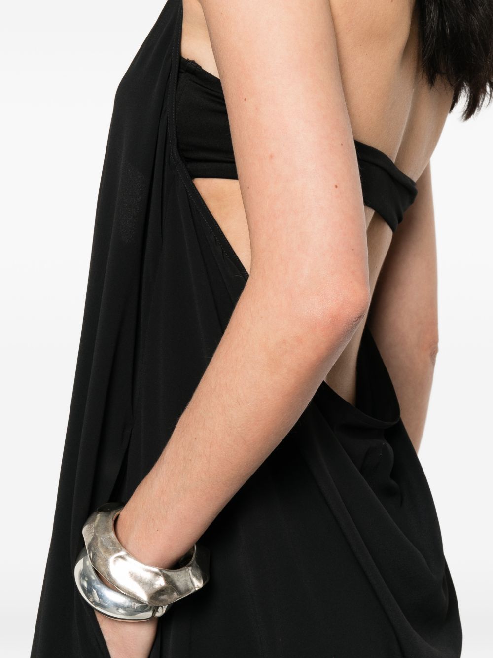 Abito maxi haltar in nero Rick Owens - donna 